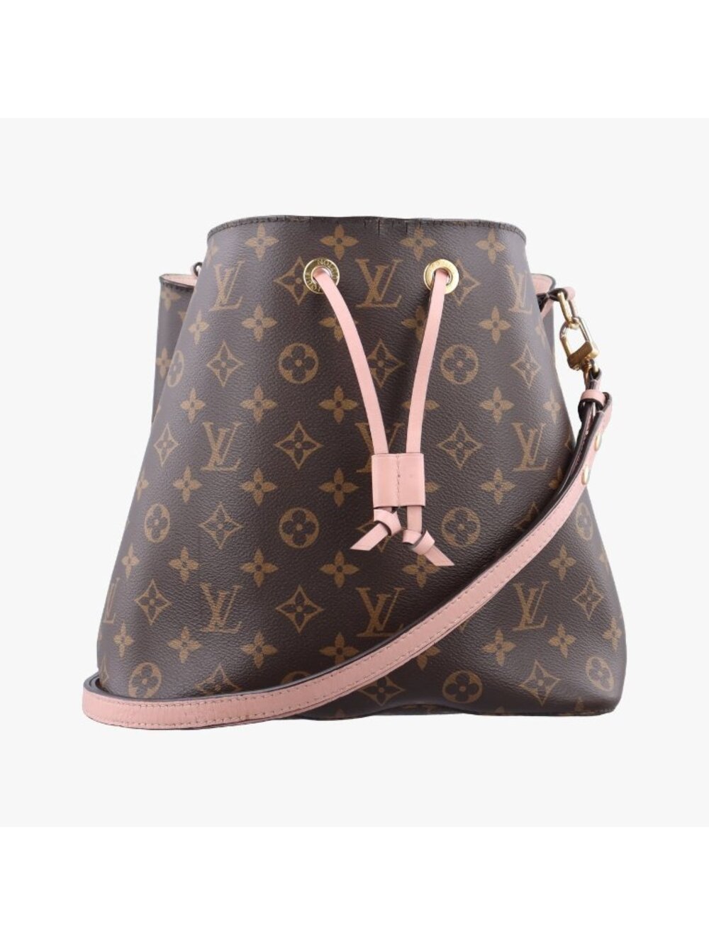 Louis Vuitton Neo Noe Brown Rose Poodle Monogram Canvas Bucket Bag